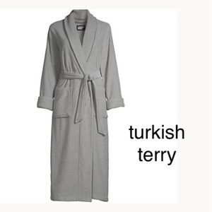WOMANS PLUS TURKISH TERRY NUBBY COTTON LONG LENGTH ROBE